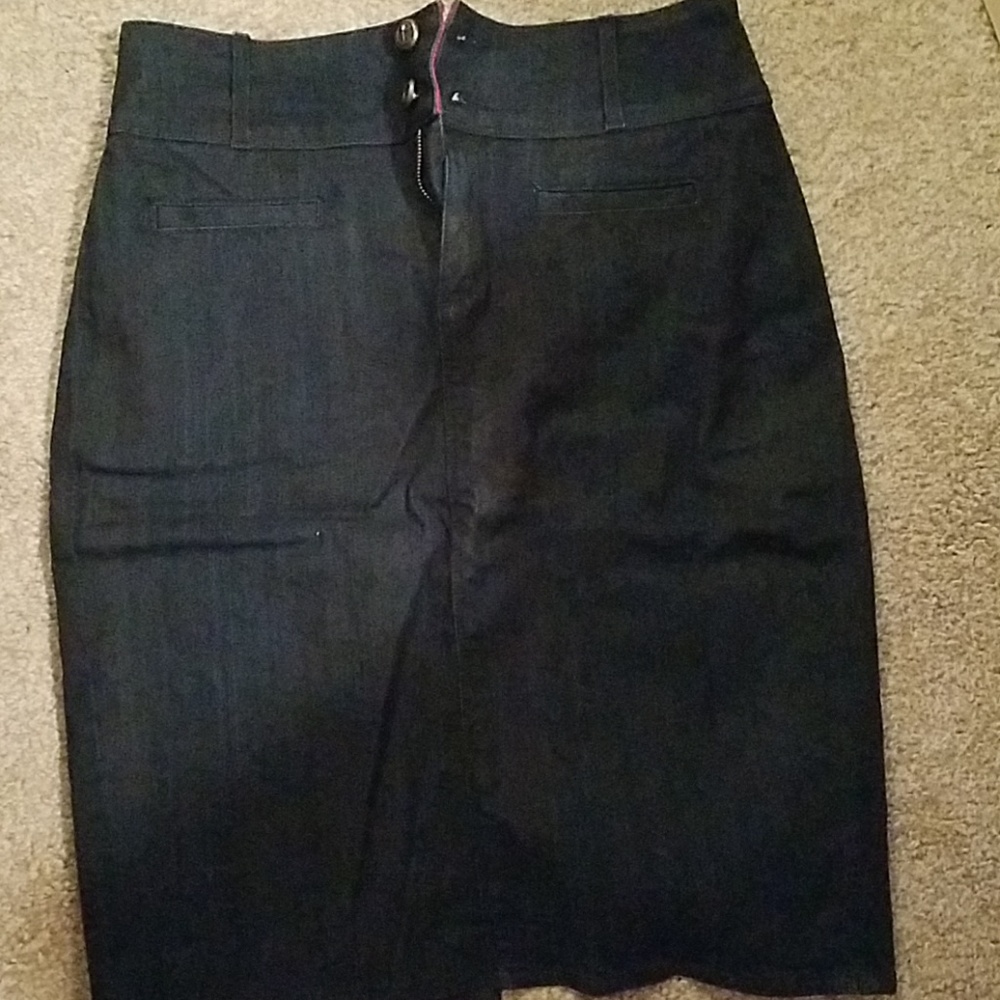 Blessed by cookie Johnson denim Jean  skirt